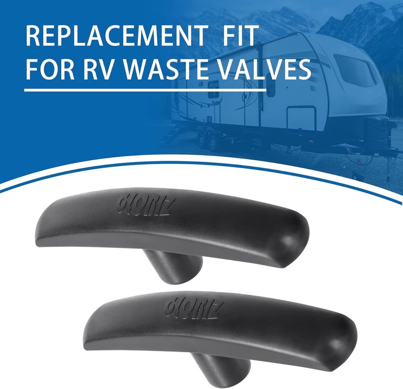 GLOBIZ RV Sewer Valve Handles Replacement Fit for 1 1/2"， 2“and 3" RV Black Tank Valve Compatible with Most Brands Valve Plastic Molded UV-Resistant(2Pack) Black(8008) - Image 3